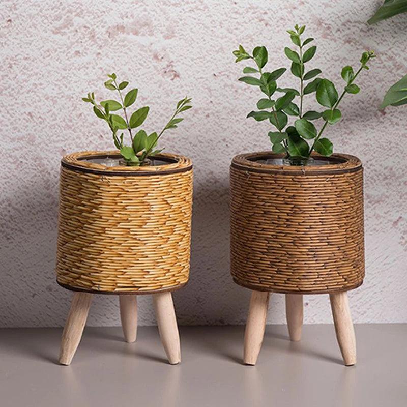 Cesta De Tecido Para Flores Com Pernas Removíveis