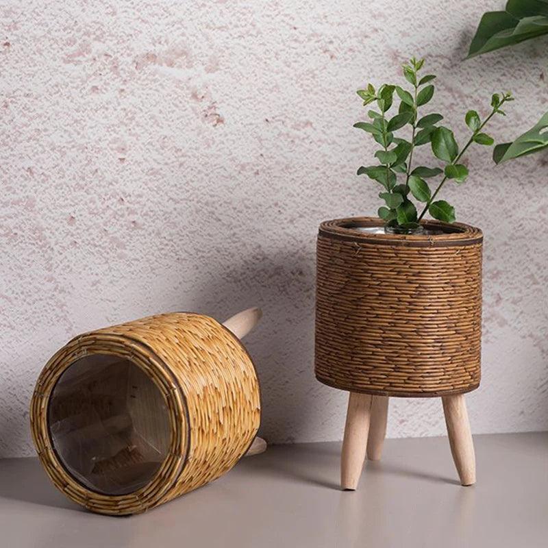 Cesta De Tecido Para Flores Com Pernas Removíveis